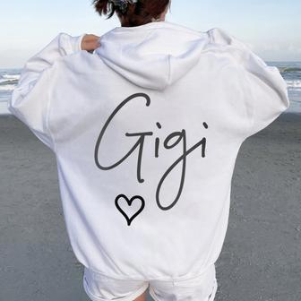 Gigi Heart T For Christmas For Grandma Women Oversized Hoodie Back Print - Thegiftio UK