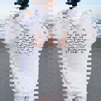 Groovy Oh Christmas Tree Xmas Lights Tree Cakes Debbie Women Oversized Hoodie Back Print | Mazezy