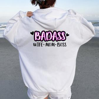 Badass Wife Mom Boss Moms Life Cute Working Women Oversized Hoodie Back Print | Mazezy AU