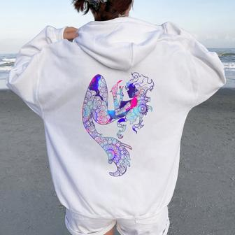 Boho Mermaid Women Oversized Hoodie Back Print | Mazezy