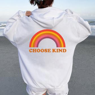 Choose Kind Retro Rainbow Choose Kind Women Oversized Hoodie Back Print | Mazezy CA