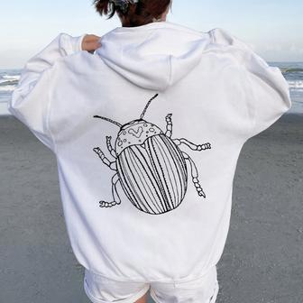 Colorado Potato Beetle Print Women Oversized Hoodie Back Print | Mazezy