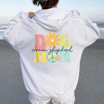 Corman Shepherd Groovy Dog Mom Pet Lover Women Oversized Hoodie Back Print | Mazezy