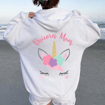 Cute Unicorn Mom Unicorn Women Oversized Hoodie Back Print | Mazezy AU