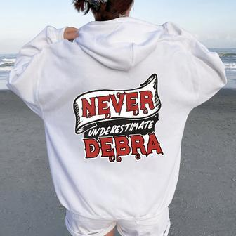 Debra Name Never Underestimate Debra Debra Women Oversized Hoodie Back Print - Thegiftio UK