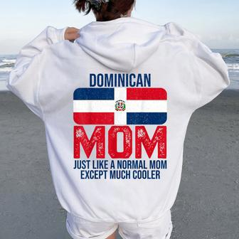 Dominican Mom Dominican Republic Flag Mother's Day Women Oversized Hoodie Back Print | Mazezy
