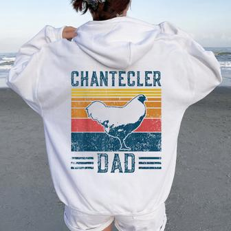 Farming Breed Vintage Chantecler Chicken Dad Women Oversized Hoodie Back Print | Mazezy