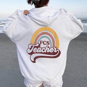 Fcs Teacher Rainbow Family & Consumer Sciences Teacher Women Oversized Hoodie Back Print | Mazezy