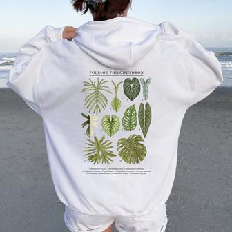 Foliage Philodendron Aroid Plants Lover Anthurium Women Oversized Hoodie Back Print | Mazezy