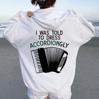 Accordion For Pun Humor Music Joke Women Oversized Hoodie Back Print | Mazezy