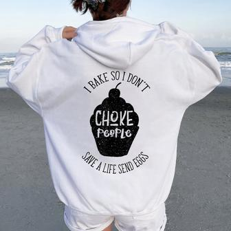 Baking Cupcake Pastry For Or Girls Women Oversized Hoodie Back Print | Mazezy