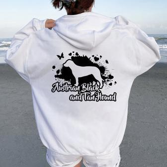 Proud Austrian Black And Tan Hound Dog Mom Dog Women Oversized Hoodie Back Print | Mazezy