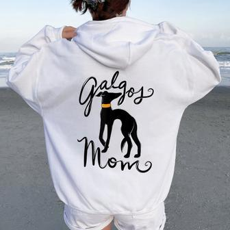 Galgos Mom Black Galgo Women Oversized Hoodie Back Print | Mazezy