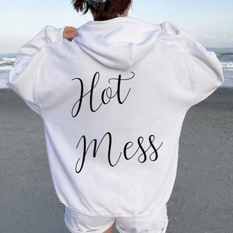 Hot Mess Woman Girl For Mom Women Oversized Hoodie Back Print | Mazezy DE