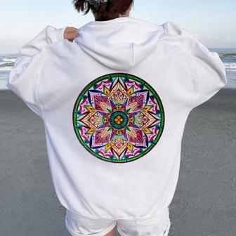 Judith Molina's Mandala Women Oversized Hoodie Back Print | Mazezy