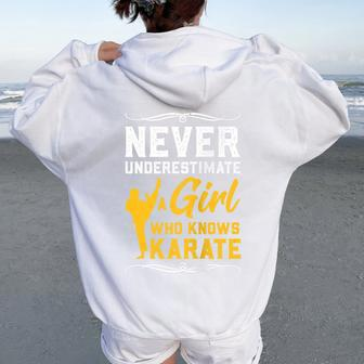 Karate Never Underestimate A Girl Karate Women Oversized Hoodie Back Print - Monsterry UK