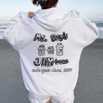Ms Day's Jam-Boree Sixth Grade Class 2009 New Girl Women Oversized Hoodie Back Print - Thegiftio UK