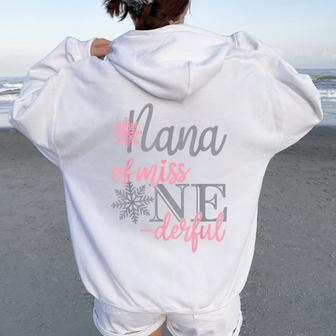Nana Of Little Miss Onederful 1St Birthday Family Party Women Oversized Hoodie Back Print | Mazezy