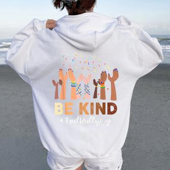National Unity Day 2023 Orange Anti Bullying Be Kind Women Oversized Hoodie Back Print - Monsterry