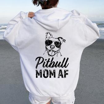 Pitbull Mom Af Women's Pit Bull Dog Mama Women Oversized Hoodie Back Print | Mazezy
