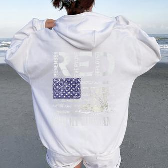 Red Friday For My Deployed Husband Military Wife Soldier Women Oversized Hoodie Back Print | Mazezy