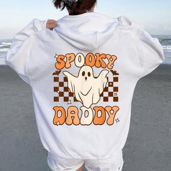 Retro Groovy Halloween Ghost Spooky Daddy Costume Women Oversized Hoodie Back Print - Monsterry DE