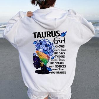 Taurus Queen Sweet As Candy Birthday For Black Women Women Oversized Hoodie Back Print | Mazezy