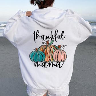 Thankful Mama Fall Season Pumpkin For Women Women Oversized Hoodie Back Print - Thegiftio UK