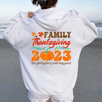 Thanksgiving 2023 Family Autumn Fall Time Together Is Worth Women Oversized Hoodie Back Print | Mazezy