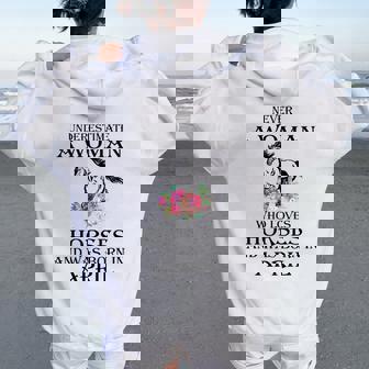 Never Underestimate A Woman Who Loves Horses Bday Girls Women Oversized Hoodie Back Print | Mazezy