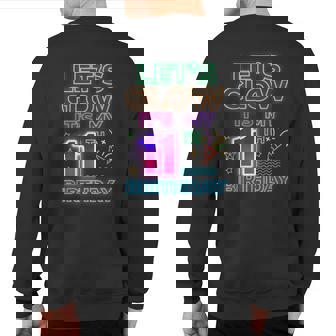 11Th B-Day Let's Glow It's My 11 Year Old Birthday Matching Sweatshirt Back Print - Monsterry