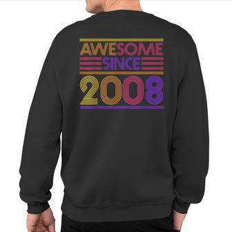 14Th Birthday Awesome Since 2008 Sweatshirt Back Print - Thegiftio UK
