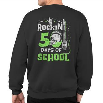 50Th Day Of School Rockin 50 Days Of School 50 Days Smarter Sweatshirt Back Print - Thegiftio UK