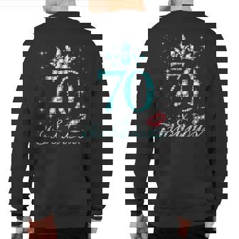70 & Fabulous 70 Years Old Queen's Birthday Cute Sweatshirt Back Print | Mazezy