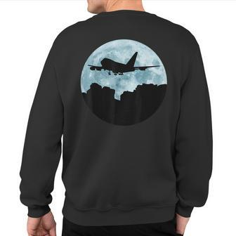 747 Jumbo Jet Aviation Plane Spotting Sweatshirt Back Print | Mazezy
