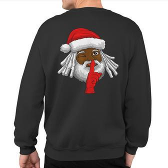 African American Santa Claus Christmas Party Decor Sweatshirt Back Print - Seseable