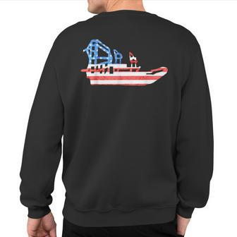 Airboat American Usa 4Th July Fanboat Swamp Air Boat Sweatshirt Back Print | Mazezy