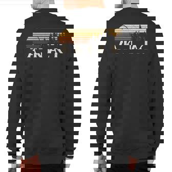 Akiak Ak Vintage Evergreen Sunset Eighties Retro Sweatshirt Back Print | Mazezy
