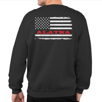 Alaska American Flag Alatna Usa Patriotic Souvenir Sweatshirt Back Print | Mazezy