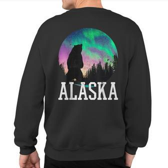 Alaska Nothern Lights Viewing Vacation Vintage Sweatshirt Back Print - Thegiftio UK