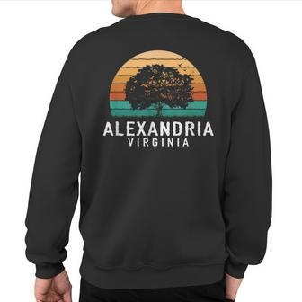Alexandria Vintage Sunset Virginia Souvenir Sweatshirt Back Print | Mazezy