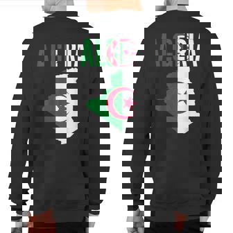 Algerian Algeria Country Map Flag Sweatshirt Back Print | Mazezy