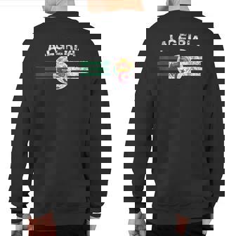 Algerian Flag Algerian Emblem & Algeria Flag Sweatshirt Back Print | Mazezy
