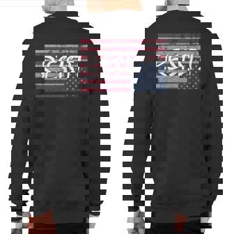 American Flag Resist Upside Down United States T Sweatshirt Back Print | Mazezy