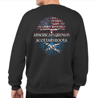 American Grown With Scottish Roots Scotland Pride Heritage Sweatshirt Back Print - Thegiftio UK