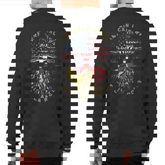 American Grown With Sicilian Roots Tree Usa Flag Idea Sweatshirt Back Print | Mazezy