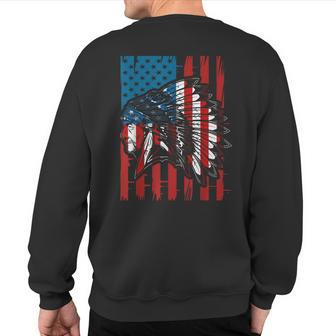American Indian Roots Us Flag Indigenous Native American Sweatshirt Back Print | Mazezy