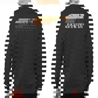Anaktuvuk Pass Ak Vintage Evergreen Sunset Eighties Retro Sweatshirt Back Print | Mazezy