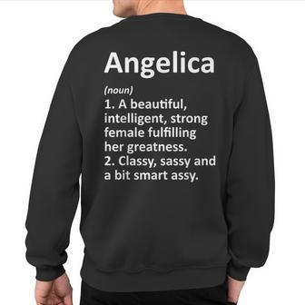 Angelica Definition Personalized Name Christmas Sweatshirt Back Print | Mazezy