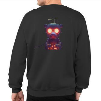 Animatronic Freddy A Bear Scary Mechanical Glowing-Fire Sweatshirt Back Print | Mazezy